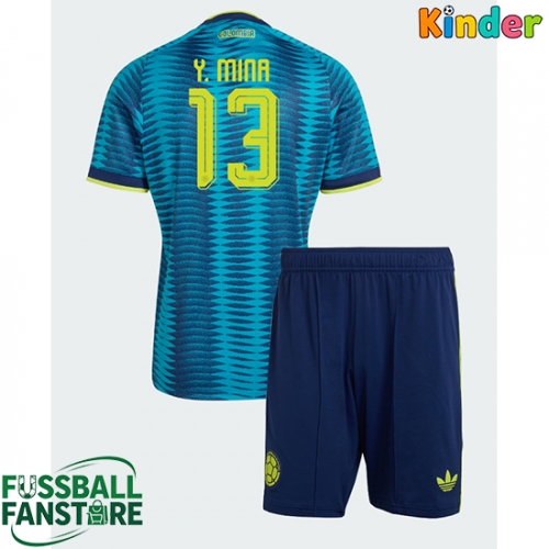 Kolumbien Yerry Mina #13 Replik Auswärtstrikot Kinder WM 2026 Kurzarm (+ Kurze Hosen)